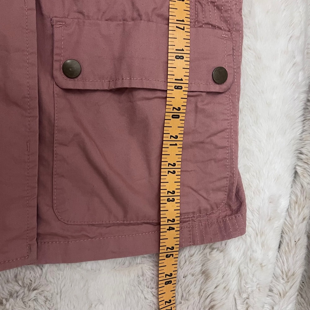 Love Tree Dusty Rose Utility Jacket Drawstring Waist Button Front Pockets W Med - Picture 7 of 10